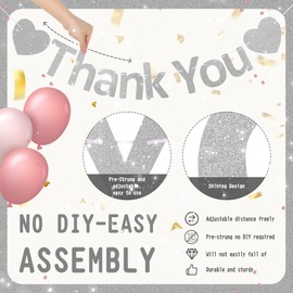 Thank You Banner Staff Appreciation Banner for Employee Appreciation Decorations Teacher Thanks Volunteer Events Office School Organization Thank You Parties (Silver)