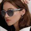 CARFIA Acetate Black White Cat Eye Sunglasses for Women Polarized