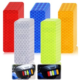 Yuomeaz 50 Pcs Hard Hat Reflective Stickers, 1.2 X 3.2 Inch Reflective Stickers for Helmet, High Visibility Reflector Bike Sticker for Hard Hat, Helmet, Bike, Motorcycle, Car