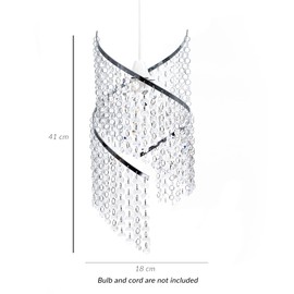Innoteck Spiral Droplet Pendant Light Shade, Steel, Clear