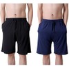 TEERFU Mens Twin Pack Lounge Shorts Stretch Jersey Sleep Night