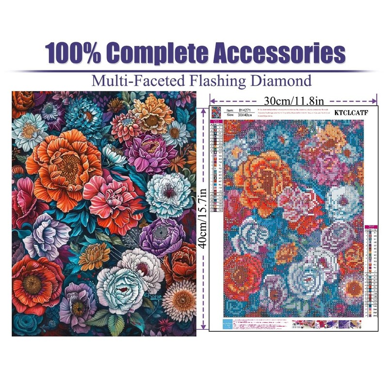 KTCLCATF Diamond Painting All Kinds of Beautiful Flowers by Number