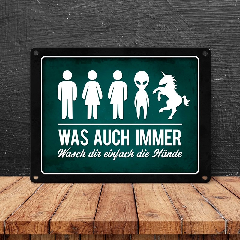 Wasch dir einfach die Hände Metal Sign Toilet Hygiene Toilet
