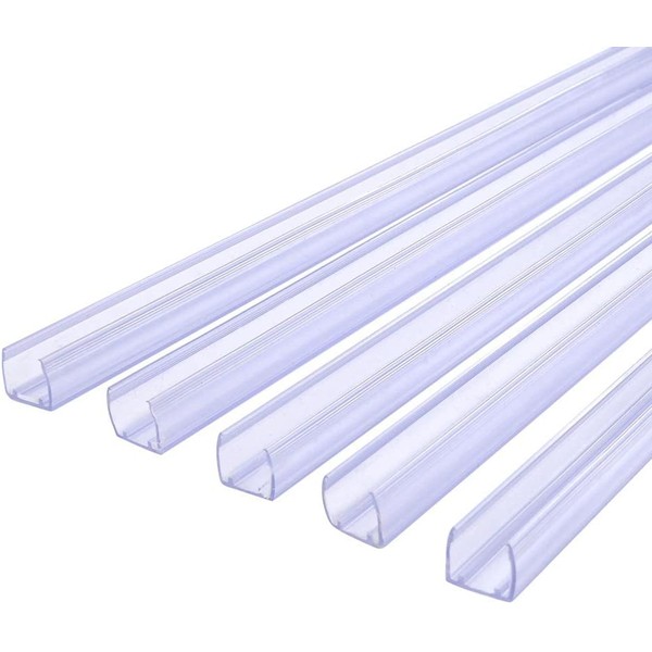 DELight 20Pcs 39 3/8" x 9/16" x 9/16" Clear PVC Channel Mounting Holder Acc for 9/16" LED Neon Flex Strip Light 65' Total Length