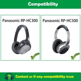 ACCOUTA Ear Pads Cushions Compatible with Panasonic RP-HC300 RP-HC500 Soft Protein Leather Memory Foam Headphones