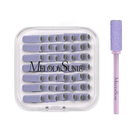 MelodySusie 50 Pcs Nail Drill Bits Small Sanding Bands with 3.1mm Mandrel Bit, 120 Medium Grit Nail File for Acrylic Nails Gel Nail Care - Color: 240 Grit - Purple