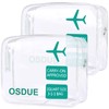 OSDUE 2PCS Clear Travel Toiletries Bags, TSA Approved Transparent Aeroplane