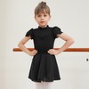 Dmwhsy 2 Pack Ballet Dress for Girls, Short Sleeve Gymnastics