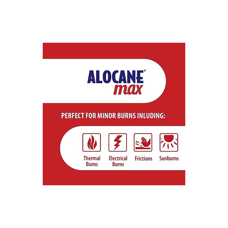 Gel Alocane de emergencia para quemaduras, máximo alivio, 2,5 onzas