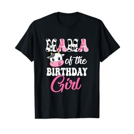 Mama Of The Birthday Girl Farm Mommy Cow 1St Birthday Girl T-Shirt