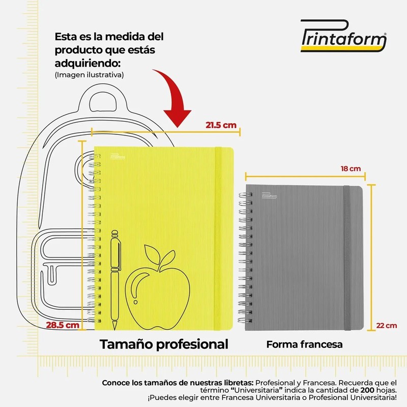 Cuaderno Printaform Sport Profesional 6 Pzas Pasta Dura 100h