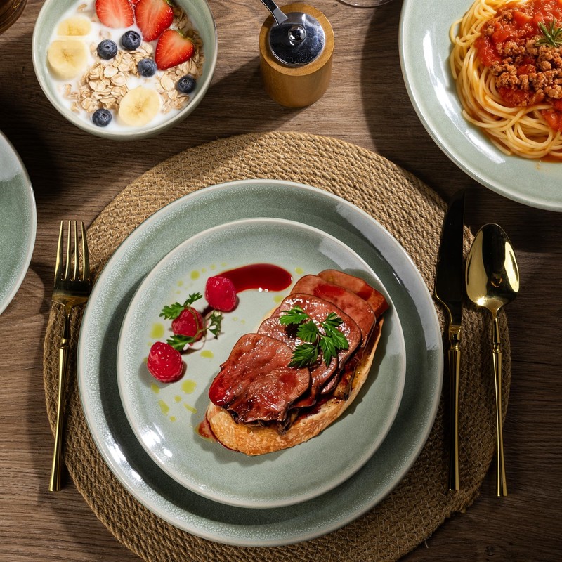 Dinnerware Sets for 6, 24 Pieces Ceramic Plates and Bowls