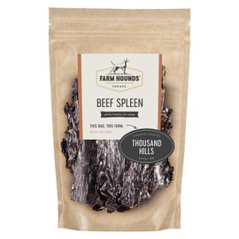 Farm Hounds - Beef Spleen - Premium Natural Beef Spleen Jerky For Dogs - Made From 100% Humanely Raised Cattle - Organ Treat - Great For Training & Treats - No Added Fillers - Made in USA -4oz -1 Pack