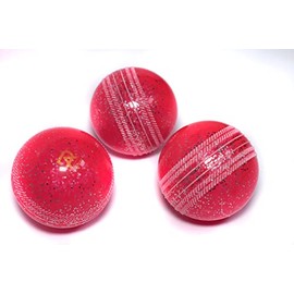 3 X Soft & Safe Glitter Cricket Balls For outdoor & indoors Rubber Cricket Ball With elegant Seam for Best Performing, Coaching & Practice (PINK)