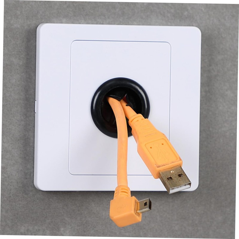 Tofficu 5Pcs Wall Cable Management Brush Wall Plate with Rubber