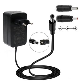 LANAFAY AC to DC 24V 1.5A Power Supply, Plug 5.5 mm x 2.1 mm with Selectable 5.5 mm x 2.1 mm, 3.5 mm x 1.35 mm Plug Tips, Plug EU, for LED Strip Routers CCTV Cameras TV Box WLAN Router, 2000mA Max