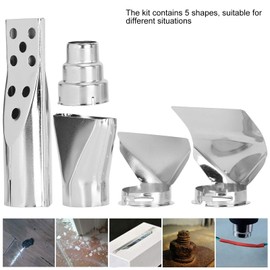 5Pcs Heat Gun Nozzle Attachments Stainless Steel Heat Gun Nozzles Hot Air Gun Soldering Station Nozzle for Heat Gun Replacement Accessories