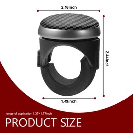 gunroil 1 PC Car Steering Wheel Booster, 2.44" x 2.16" x 1.49" One-handed Turning Effort-saving Power Ball, Non-slip Silicone Carbon Fiber Handle, Universal for Cars Steering Wheel Rotator (Black)