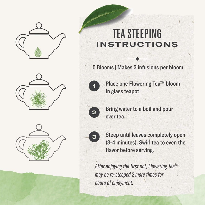 Numi Organic Tea Dancing Leaves Flowering Tea Gift Set, 5