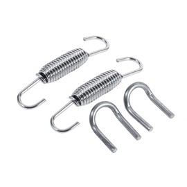 VOBOR Expansion Chambers Springs, Motorcycle Muffler Exhaust Pipe Springs Silver Tone, Motorcycle Exhaust Pipe Spring Hooks for Universal Motorcycle