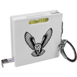 Azeeda 'Flying Barn Owl' Keyring Tape Measure/Spirit Level Tool (KM00038446)
