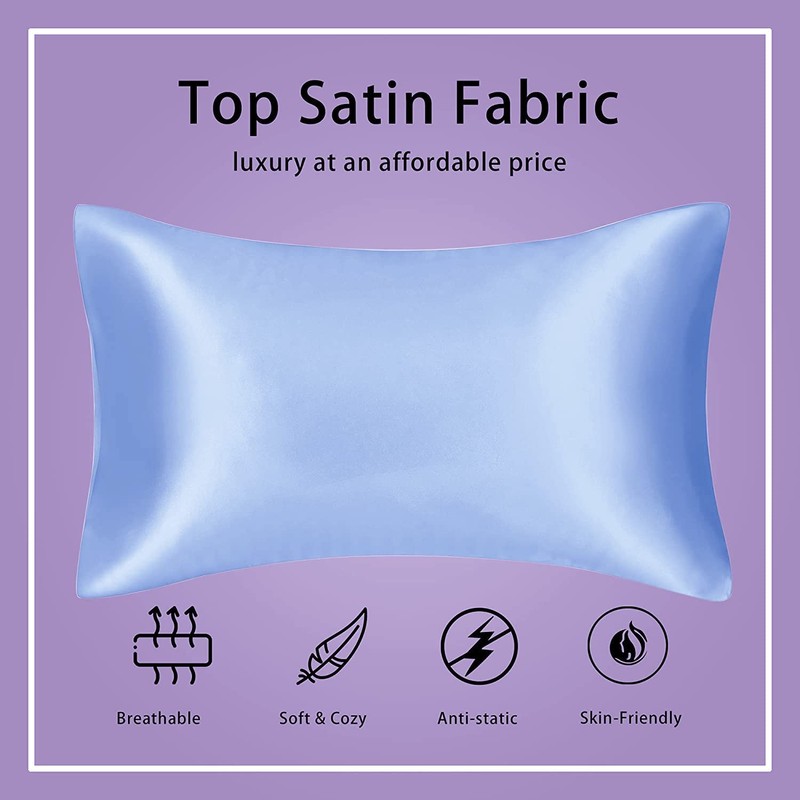 Luxury Silky Satin Pillowcase for Hair and Skin, 2-Pack -