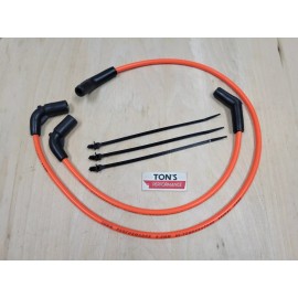 Ton's 8mm Ignition Spark Plug Wires Harley H-D FLT FLHT FLHR FLTR 09-15 Orange