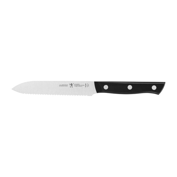 HENCKELS Dynamic Razor-Sharp 5-inch Utility Knife, Tomato Knife, German Engineered Informed by 100+ Years of Mastery, Black/Stainless Steel