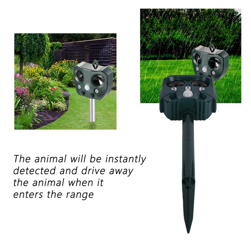 Ultrasonic Animal Repeller Solar Powered Mouse Repeller Expeller with 5