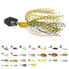 CAPASTEC Chatterbait Rubber Jig Lures Bass Fishing Bass Fishing with Chatter Blades 10g Brown 1pcs