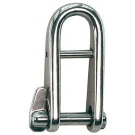 MarineNow 316 Stainless Steel Captive Key Pin Halyard D-Shackle with Bar Choose Size and Quantity (06 mm (1/4"), 01-Pack)