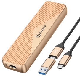 PHIXERO M.2 MVME SATA SSD Enclosure Adapter, USB 3.1 Gen 2 10Gbps MVME, 6Gbps SATA External Solid State Enclosure, for M Key/B Key/B+M Key SSD, and Size 2280/2260/2242/2230 (Rose Gold)