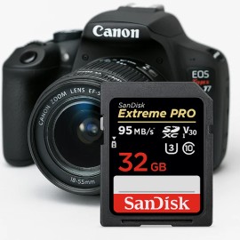For Canon NEW SanDisk 32GB Extreme PRO SDHC UHS-I Card for Canon EOS Rebel T7 DSLR Camera