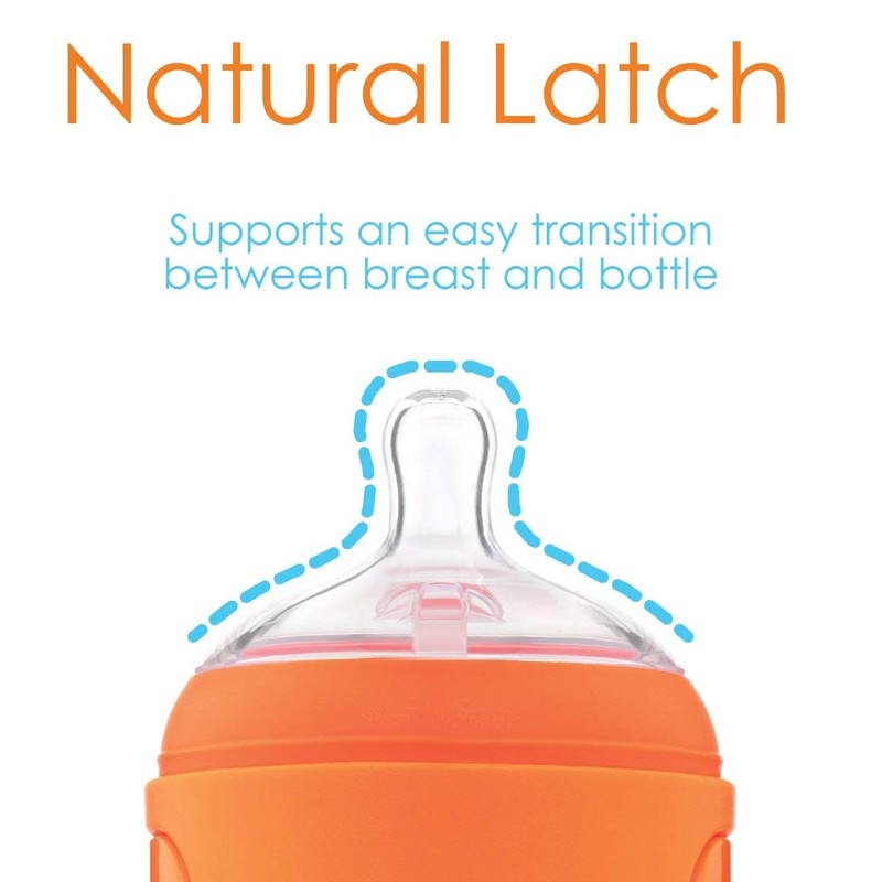 PopYum 9 oz Orange Anti-Colic Formula Making/Mixing/Dispenser Baby Bottle with