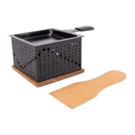 Cosy & Trendy Black Square Raclette Tool Stainless Steel + 1 Spatula 1 Person