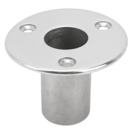Boat Hand Rail Fitting, 25mm / 0.98in 90° Recessed Deck Tube Holder Railing Handrail Fixing Base, Stainless Steel Handrail Tube Base for Yacht Marine