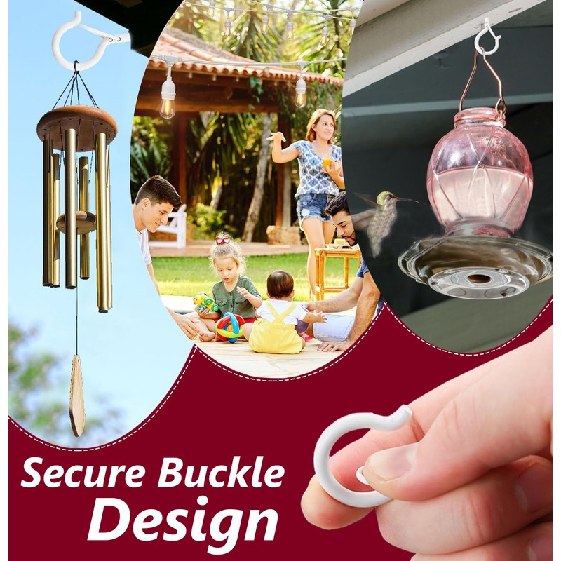 LushPatio Hooks for Hanging String Lights - Ceiling Wall Screw