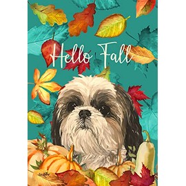 Shih Tzu - Hippie Hound Studios Fall Garden Flag