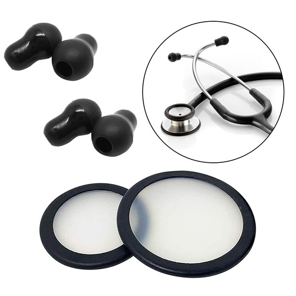 Stethoscope Bell Diaphragm Cover and Eartips Replacement Parts Compatible with