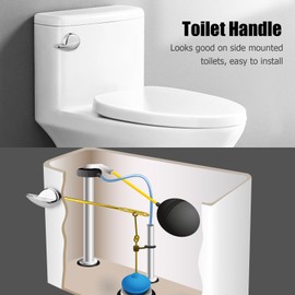 Toilet Handle Lever Flush Replacement Kit - 2-Pack Universal Toilet Handle Replacement for Easy Install, Compatible with Most Toilet Tanks, Durable Metal Flush Handle for Toilet Tank