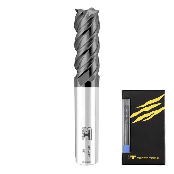 SPEED TIGER Micrograin Carbide Square 45° Helix End Mill -