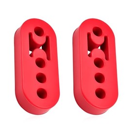 2 perchas de escape de goma, 4 agujeros de 0.47 pulgadas, silenciador ajustable, silenciador de escape de goma de alta densidad para la mayoría de vehículos (rojo)