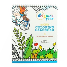 18 month coloring book calendar - A Brighter Year - coloring pages for adults, coloring books for adults