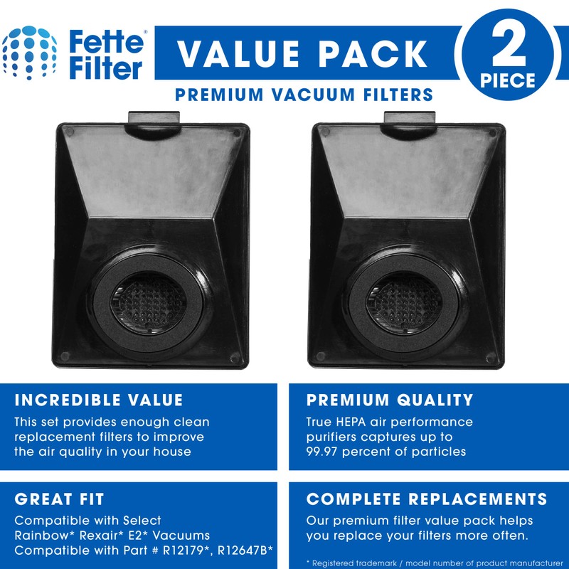 Fette Filter - Vacuum Filter Compatible with Rainbow R12179, R12647B,