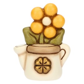THUN - Mini Gießkanne mit Gänseblümchen - Keramik - Kollektion Bomboniera - 4,6 x 3,3 x 6,1 cm