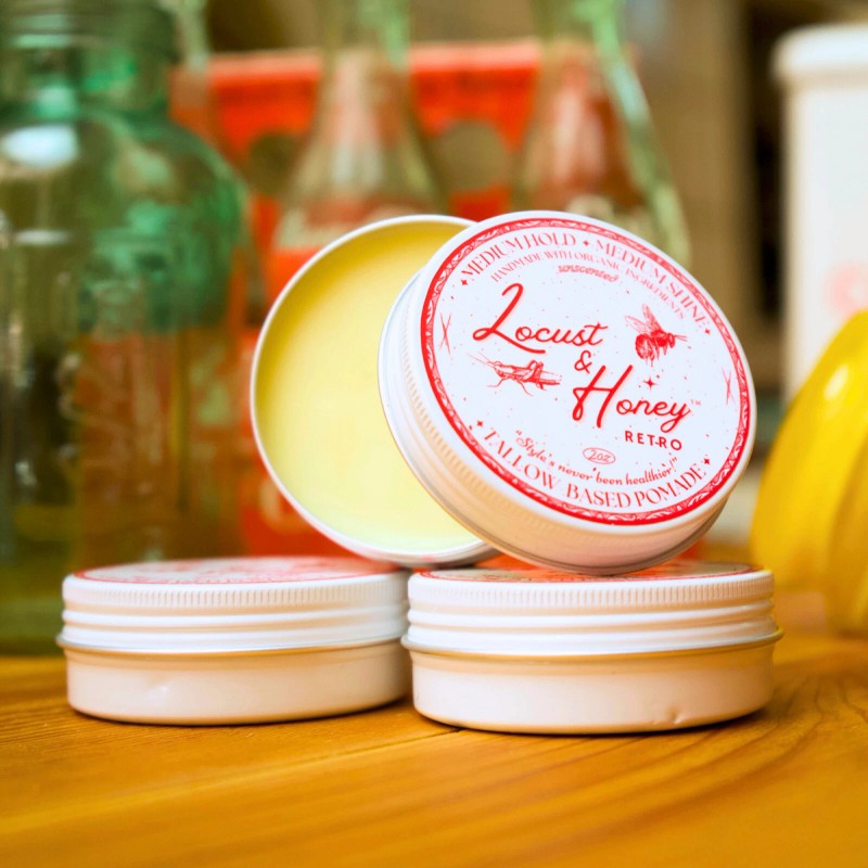 The Retro-ORGANIC Tallow-Based Pomade 100% Natural, Uncented *Medium Hold &Shine