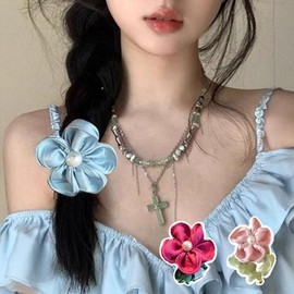 [Sunny Fashion] Flower Hair Scrunchie 2-Piece Set / [써니 패션] 꽃 플라워 헤어슈슈 곱창밴드 2개세트
