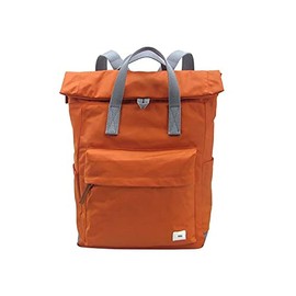 Roka London Canfield B Small Sustainable Nylon Backpack, Burnt Orange, S, Burnt orange, S