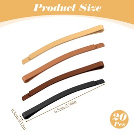 Tyqour 20PCS Long Bobby Pins for Thick Hair Curved Bobby Pins for Women Hair Pins for Styling Metal Hair Clips for Women Multicolor Matte Hairpins Hair Accessories