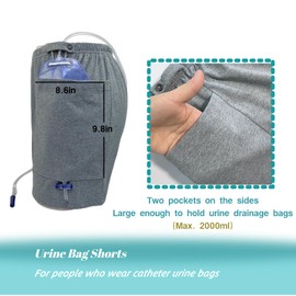 Urine Bag Shorts, Ostomy Drainage Bag Underwear (Medium)